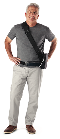 Person Wearing Duopa Cross-Body Pack